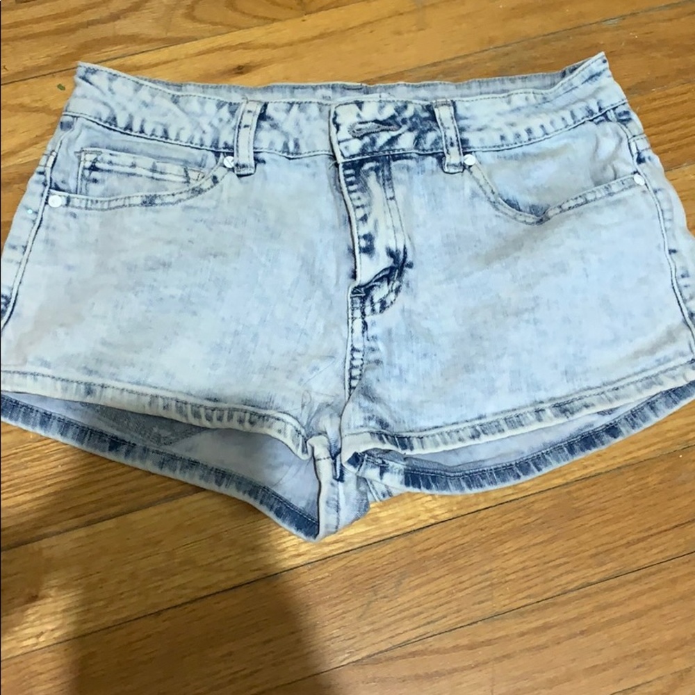 Light washed jean shorts